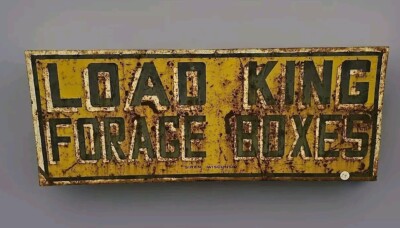 Vintage 28'' SST Load King Forage Boxes Siren WI Advertising Patina Farm Sign