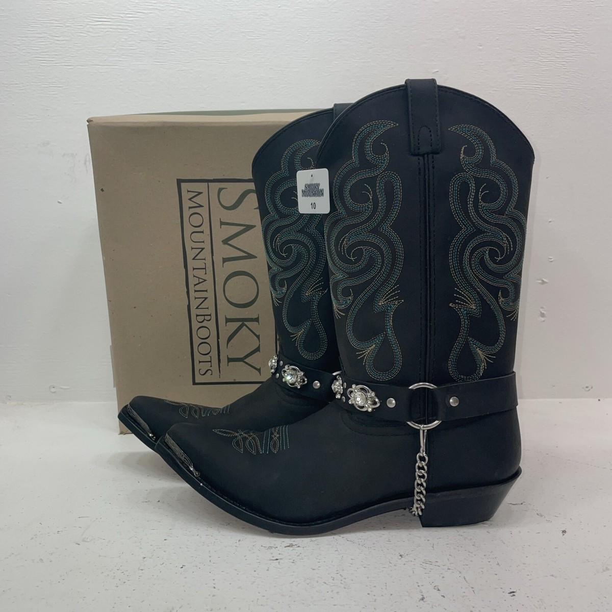 New Women's Black Smoky Mountain Cowboy Boots. 6351 10. 15-161 | eBay