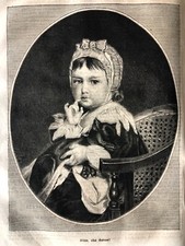 Original woodcut print engraving era 1878 full page Silenzio Sleeps!