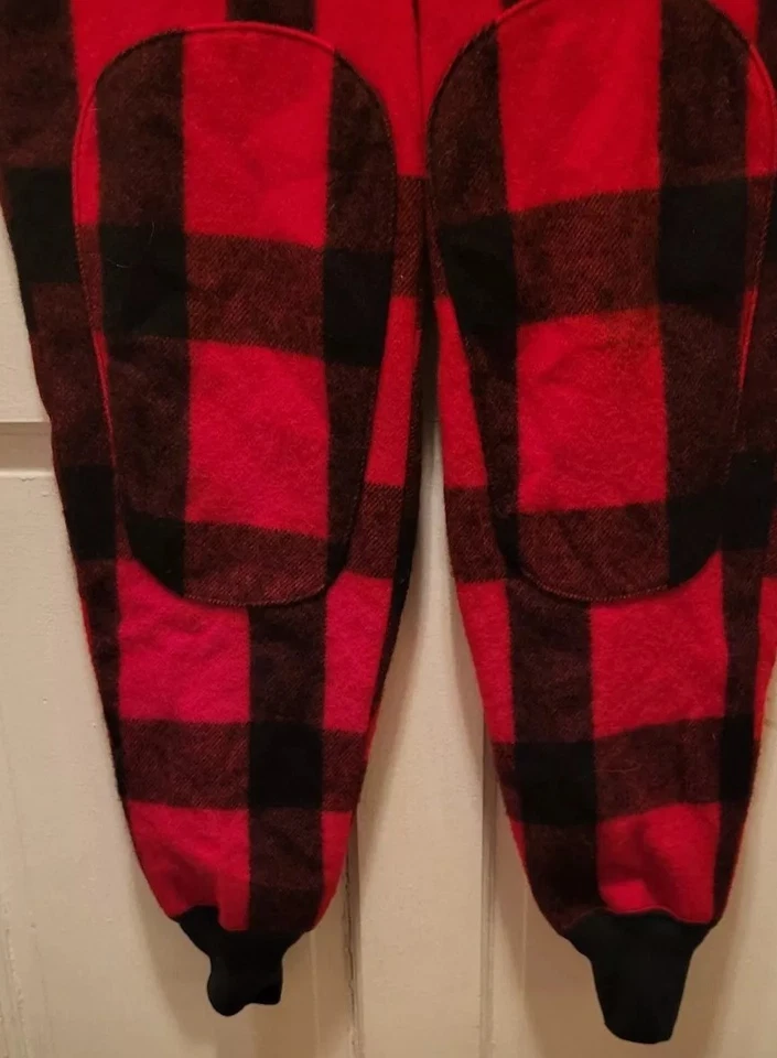Pantalones de caza vintage Woolrich para hombre 36x30 lana a cuadros rojo/negro bolsillos Foto 3 de 4