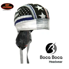 Headwrap Thin Line STARS and STRIPES Hot Leathers Premium Bandana DuRag Sweatban