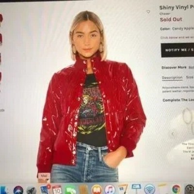 Chaser S Red Candy Kate Perry Inspired HotnCold Video Bomber Black Design Jacket
