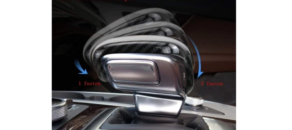 Cubierta de perilla de cambio de marchas de fibra de carbono sline negra para Audi A4L A5 Q7 Q5L Foto 4 de 4
