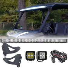 WEISEN Roof 52" LED Light Bar Mount Wire Kit+3" 24W LED Pods For Can-am Defender