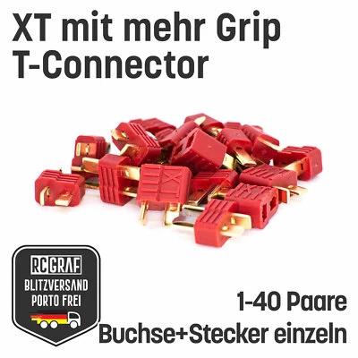 XT T-DEAN Hochstrom T-Connector T-Plug T-Stecker Goldstecker Grip Plug Lipo Akku
