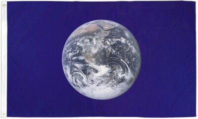 Earth Flag 3x5ft Poly Flag for Science Observatories, Planets, Earth Day