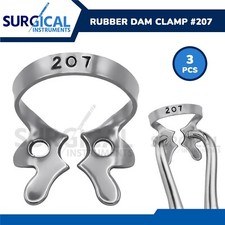 (Lot of 3) Endodontic Rubber Dam Clamps #207 Stainless Steel German Grade