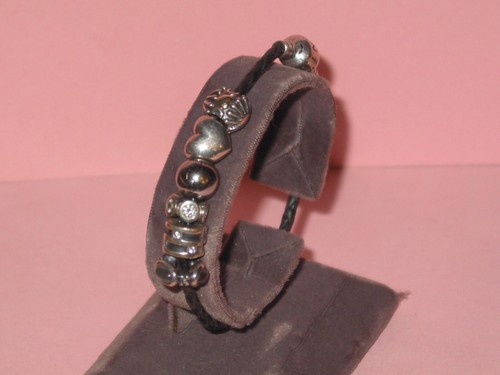 ALE ~ Pandora ~ Braided Leather & Sterling Silver Bracelet ~ 6 Beads