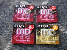 Mini-disques vierges TDK - Lot de 3 x 74 minutes + 1 x 80 minutes