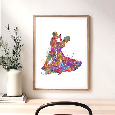 Paar tanzt Aquarell Kunstdruck - Salsa Tanz Kunstdruck - Geschenk für Tänzer