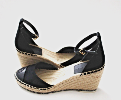 Tory Burch Pre-Owned Color Block Wedge Canvas Nappa  display picture 1