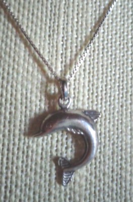  HALSKETTE STERLINGSILBER DELFIN ANHÄNGER 