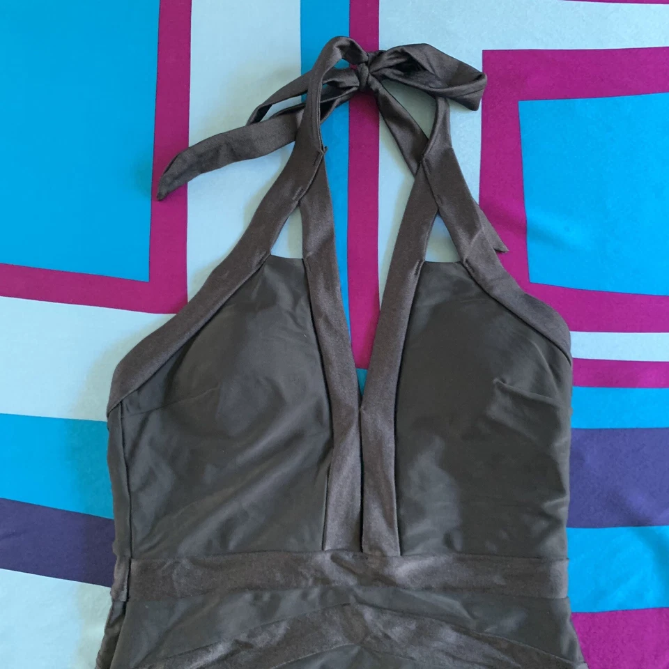 Traje de baño Ted Baker London negro con bandas halter de una pieza talla 2 Foto 4 de 4