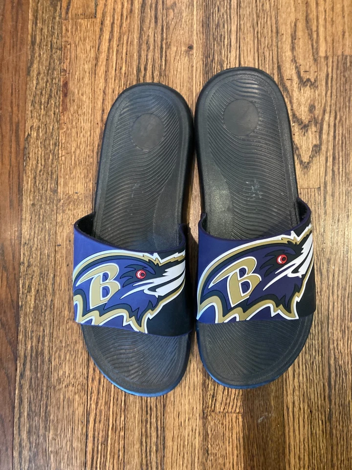 NFL Baltimore Ravens Slide Sandals Size L (Men's 11-12) Flip-Flops House Shoes - Image 2 of 4