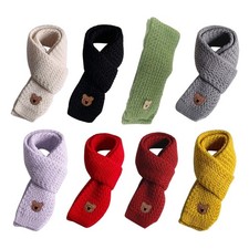 1-10T Children Long Muffler Cartoon Animal Neck Scarf with Adorable Bear Design