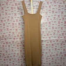 Bardot Tan Midi Bodycon Fitted Dress Capsule Closet Staple Australian 2 XS