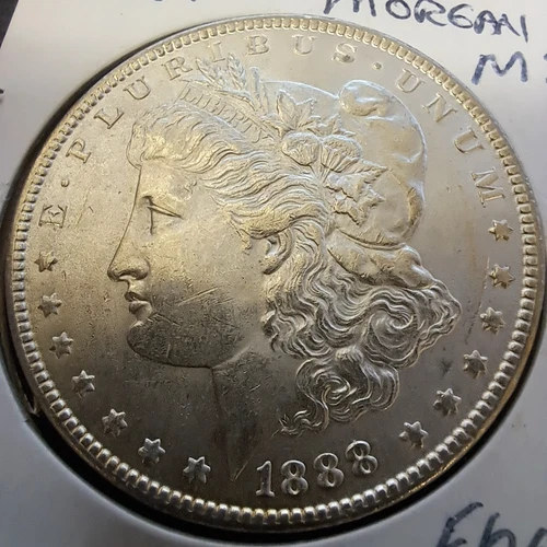 1888-P Choice Gem BU Morgan Silver (90%) Dollar Gorgeous Bright! $Silver Value