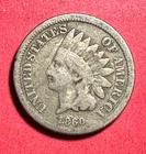 1860 US Copper Nickel Indian Head Cent! Good/VG Civil War Days! Old US Coin!