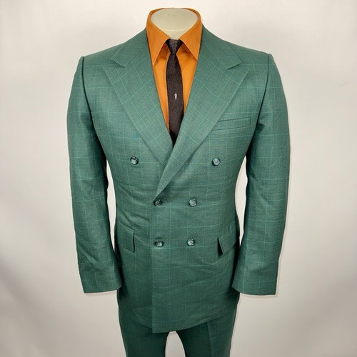 Vtg Towncraft Penneys Suit Mens 42 Jacket 35 30 Pants Double Breasted Mohair 60s