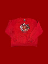 Looney Tunes Warner Brothers Studios VTG Red Embroidered Sweatshirt Medium