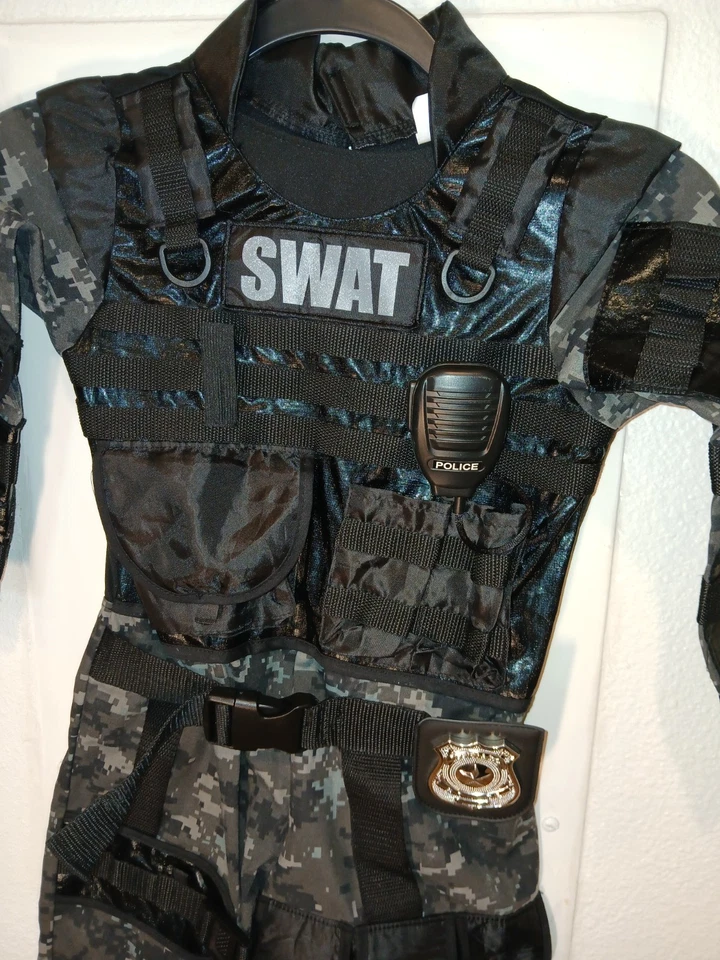 SWAT POLICE Halloween Jumpsuit Costume Kid Camo  - Image 4 of 4