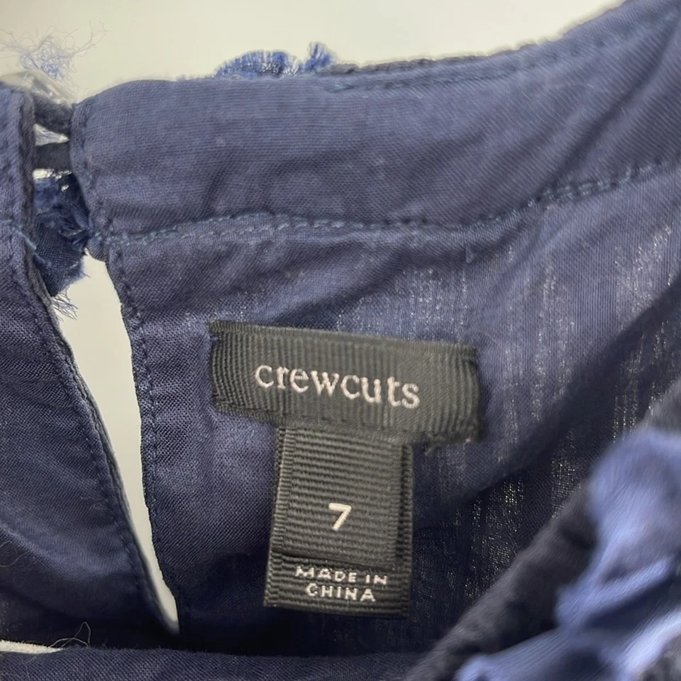 J. Vestido Crew CREWCUTS 100% seda gasa calce y acampanados sin mangas con volantes cuello 7 Foto 4 de 4