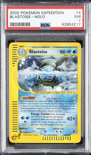 2002 POKEMON EXPEDITION #4 BLASTOISE-HOLO PSA 7