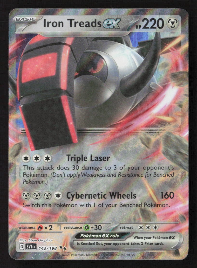 Iron Treads ex Double Rare Holofoil SVI 143/198 NM Pokemon TCG