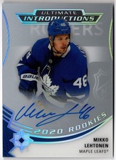 2020-21 UD Ultimate Collection Introductions Auto MIKKO LEHTONEN #UI-32 Leafs RC