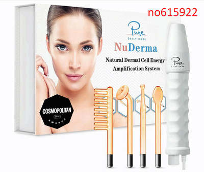  NuDerma Handheld Skin Therapy Wand Machine w/Neon   Anti-Aging