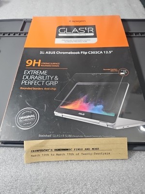 Spigen GLAS.tR Slim Tempered Glass for ASUS Chromebook Flip C302CA New Old Stock