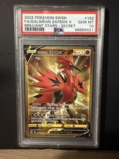 Galarian Zapdos V (Secret) 182/172 Swsh09: Brilliant Stars Holo