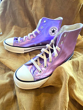 Converse All Star High Top Purple Metallic Lace-Up Sneakers Woman's 7
