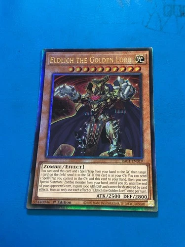 YUGIOH Ultimate Rare Eldlich The Golden Lord RA01-EN019 1st Edition