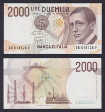 Banconota Italia 2000 lire Marconi 1992 P.-115 FDS/UNC