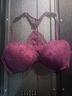 Women’s 36D Padded Bra Lace Magenta Front Clasp — photo 1