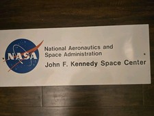 Vintage Kennedy Space rigid facility Admn identification sign NASA - Authentic