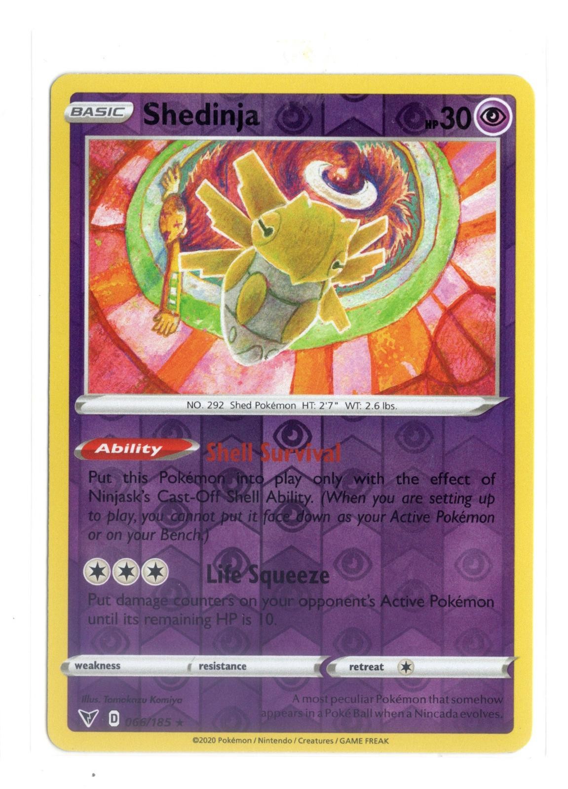 Shedinja 066/185 Rare Vivid Voltage Pokemon Reverse Holo Near Mint