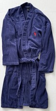 Polo Ralph Lauren Robe Men s L/XL Blue Cotton Bathrobe Lounge Pony Pocket Belt