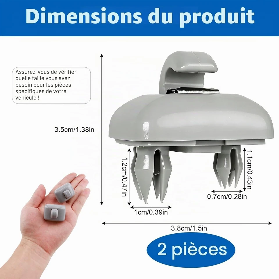 Clips pare-soleil gris Audi A4 B8 A3 A5 Q3 Q5 8E0 857 562 - Photo 2/4