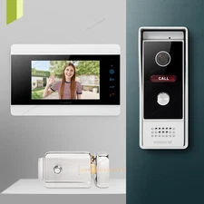 HOMSECUR 4 Wire 1080P Video Doorphone Intercom Door Bell Night Vision Rim Lock