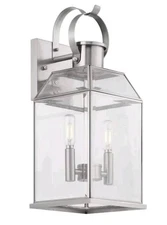 Progress Lighting Canton Heights 2-Light 18 in. Stainless Steel Outdoor Wall Lan