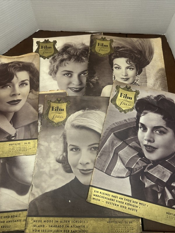 FILM UND FRAU MAGAZINE - Vintage German Movie Magazine- Lot Of 6 From 1950s