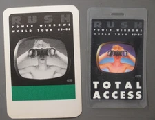 Rush satin backstage pass + laminated! AUTHENTIC Power Windows Tour 85-86 !