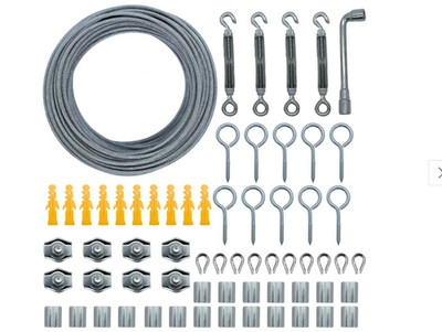 30M Edelstahl Drahtseil 3mm Set Rankhilfe Seilsystem Spannen Zubehör Kit Outdoor