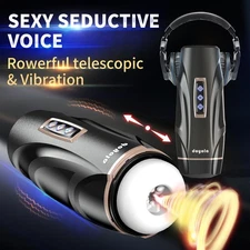 Vibrating Automatic Handsfree Thrusting Sucking Masturbator Pocket Pussy Sex Toy