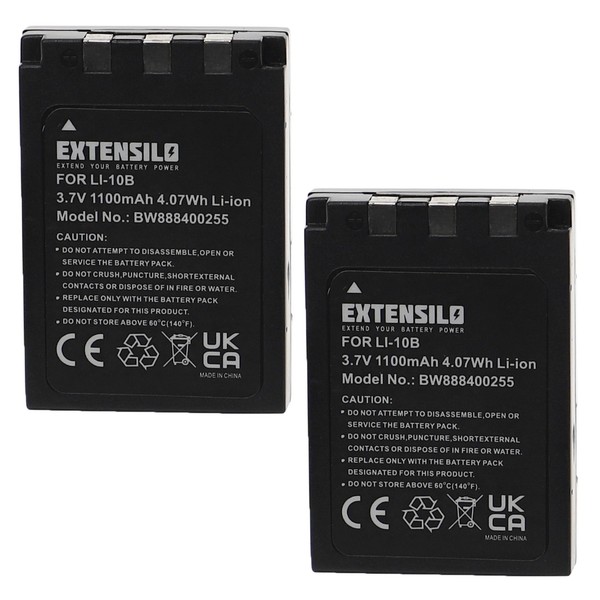 2X Akku FüR Olympus Li-10B Li-12B 1100Mah 3,7V-image