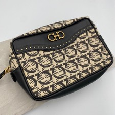 Salvatore Ferragamo Gancini Pouch Authentic Luxury Designer Clutch Bag 13 18cm