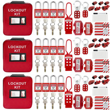 3-In-1 Lockout Tagout Loto Kit  Complete OSHA Safety Group Lock Out Hasps, Tag