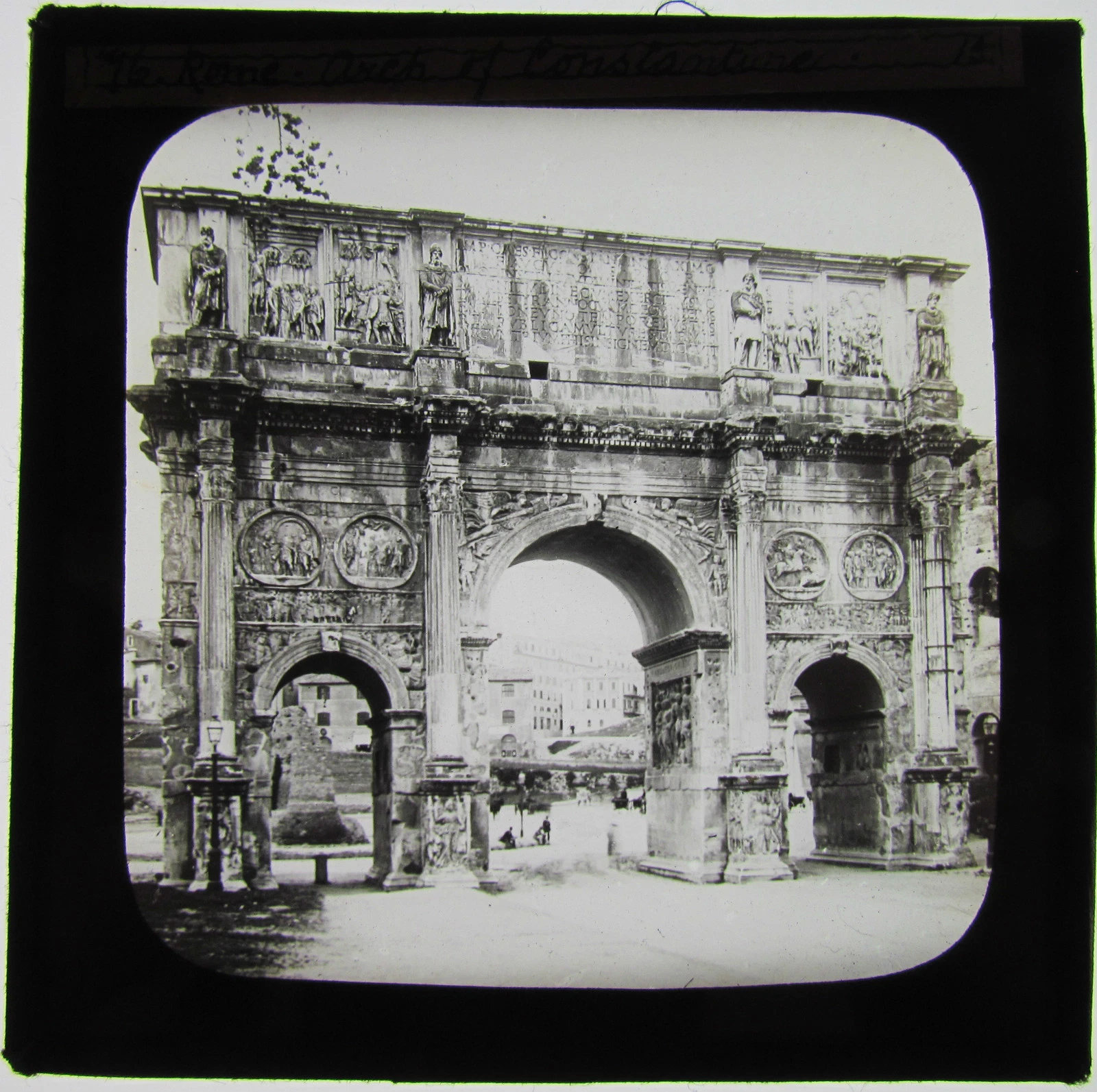 Glass Magic lantern slide ROME ITALY THE ARCH OF CONSTANTINE C1890 ROMANS ROMA